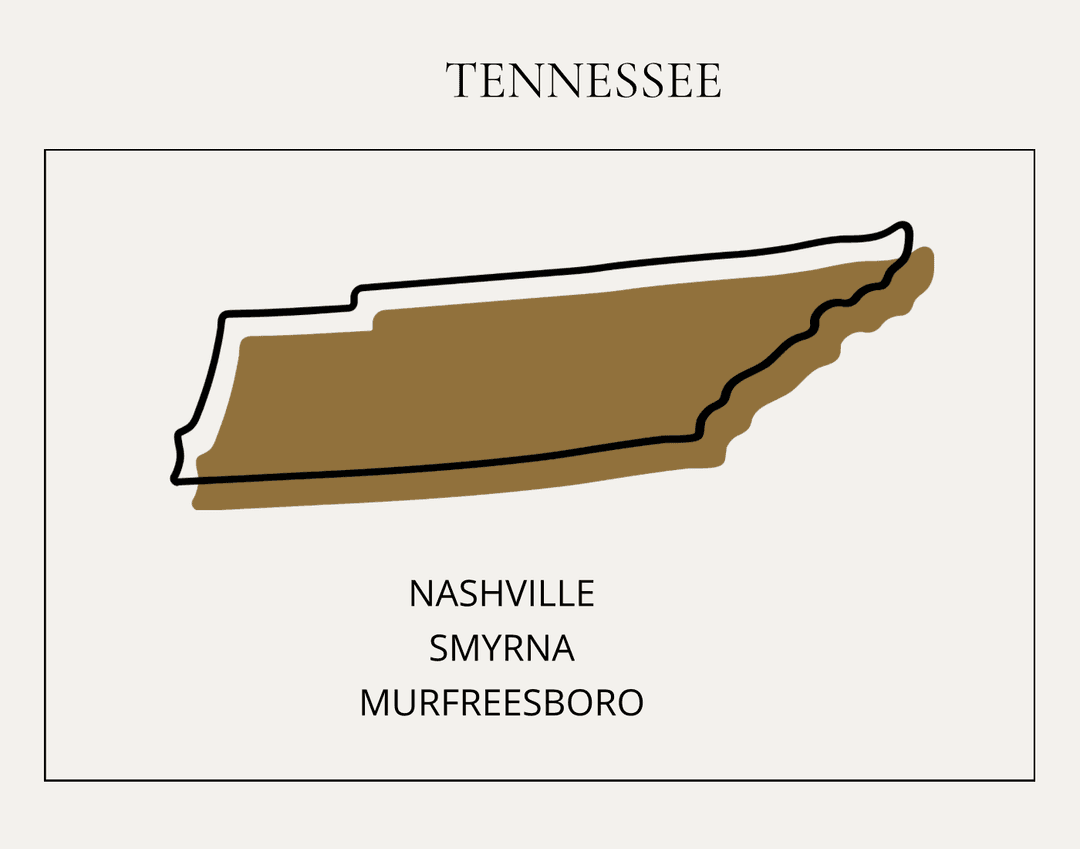 Map of Tennessee — service area